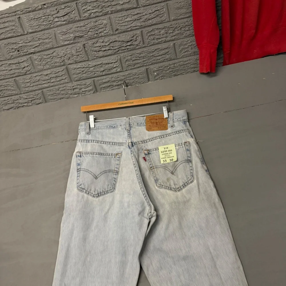 Levi 560 Loose Fit Jeans‎ Light Wash Blue Denim 33x30 Vintage Baggy Tapered Leg